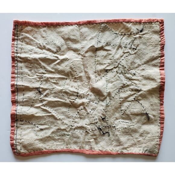 Vintage Fabric Art Camel Pyramids Egypt Rustic Hand Made 15.5" x 17" - Picture 5 of 5